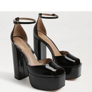 Sam Edelman Kori Black Patent Platform Sandals Size 11M - NEW